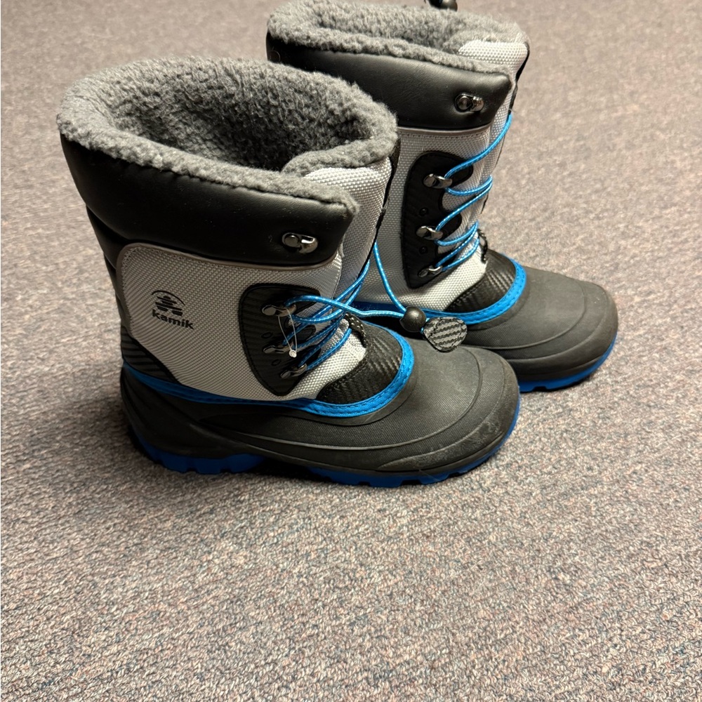 Kamik Kids’ Gray and Blue Winter Boots